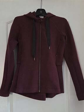 Lululemon Maroon Hooded Peplum Jacket Size 6
